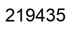 Number 219435 black image