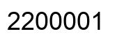 Number 2200001 black image