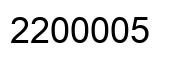 Number 2200005 black image