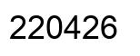Number 220426 black image