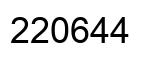 Number 220644 black image