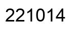 Number 221014 black image