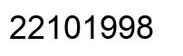 Number 22101998 black image
