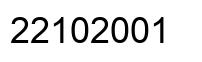 Number 22102001 black image