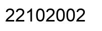 Number 22102002 black image