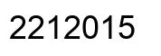 Number 2212015 black image