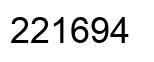Number 221694 black image