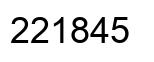 Number 221845 black image
