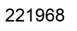 Number 221968 black image