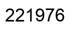 Number 221976 black image