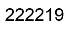 Number 222219 black image