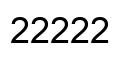 Number 22222 black image