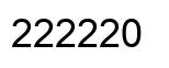 Number 222220 black image