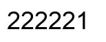 Number 222221 black image