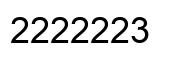 Number 2222223 black image