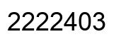 Number 2222403 black image