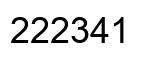 Number 222341 black image