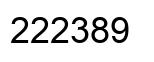 Number 222389 black image