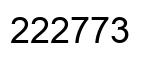 Number 222773 black image