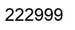 Number 222999 black image