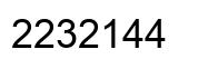 Number 2232144 black image