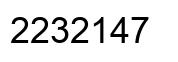 Number 2232147 black image