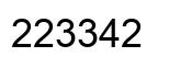 Number 223342 black image