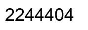 Number 2244404 black image