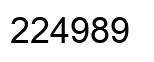 Number 224989 black image