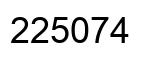 Number 225074 black image