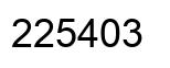 Number 225403 black image