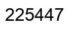 Number 225447 black image