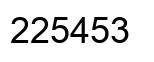 Number 225453 black image