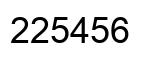 Number 225456 black image