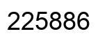 Number 225886 black image