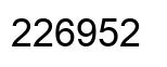 Number 226952 black image