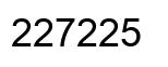 Number 227225 black image