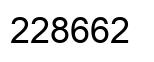 Number 228662 black image