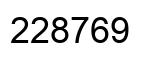 Number 228769 black image