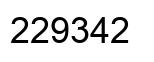 Number 229342 black image