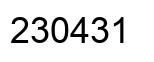 Number 230431 black image