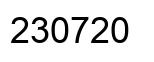 Number 230720 black image