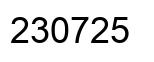 Number 230725 black image