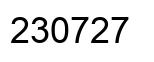 Number 230727 black image