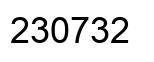 Number 230732 black image