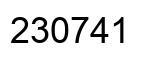 Number 230741 black image