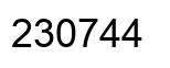 Number 230744 black image