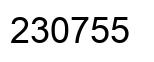 Number 230755 black image