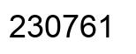 Number 230761 black image