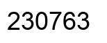 Number 230763 black image